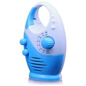 Csparkv - Bleu Radio de douche étanche, mini radio de douche portable am ​​fm avec volume réglable, radio avec poignée supérieure, convient pour