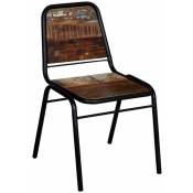 Décoshop26 - Lot de 6 chaises de salle à manger cuisine style industriel bois de récupération solide
