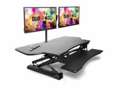 Duronic dm05d4 poste/station de travail assis-debout de 120 cm pour écran/clavier/souris - hauteur ajustable de 15 à 50 cm pour travailler assis et de