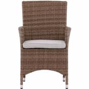 Ebuy24 - Malin Chaise de jardin avec accoudoirs, support d'assise inclus, empilable, naturel.