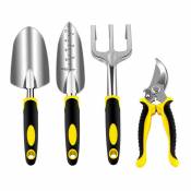 Ensemble d'outils de jardinage, outils de jardin avec têtes en aluminium robustes et poignées ergonomiques Groofoo