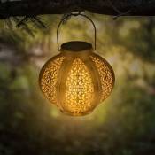 Ensoleille - Lanternes solaires Lumières Jardin extérieur Led Lanternes suspendues Lampe en fer forgé Motif creux Lampe-Ensoleillé