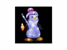 Feeric lights & christmas forme acrylique extérieur pingouin peche - 30 led - h 25 cm FEE3560233777898