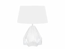 Helsinki - lampe a poser géométrique verre transparent et blanc 66058