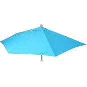HHG - Toile de rechange pour parasol demi-rond Parla, Toile de rechange pour parasol, 300cm tissu/textile uv 50+ 3kg turquoise - blue