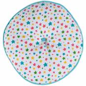 Homescapes - Coussin de sol rond pour enfants multicolore à motif étoiles ø 43 cm - Etoiles Multicolore