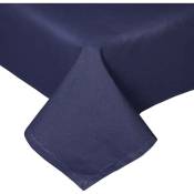 Homescapes - Nappe de table carrée en coton unie Bleu