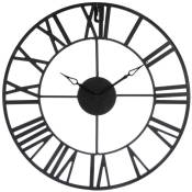 Horloge vintage métal noir D37cm Atmosphera créateur