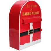 Iperbriko - Boîte aux lettres métal père noël rouge