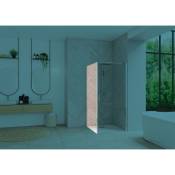 Kinedo - Paroi de douche fixe smart Design largeur 1,20 hauteur 2,05m montage en angle avec porte pivotante profilé chromé verre transparent