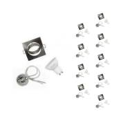 Kit Spot LED GU10 encastrable avec Ampoule LED 6W (Pack