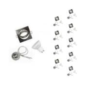 Kit Spot LED GU10 encastrable avec Ampoule LED 6W (Pack de 10) - Blanc Neutre 4000K - 5500K - SILAMP - Blanc Neutre 4000K - 5500K