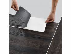 Lames laminées pvc vinyle design revêtement de sol adhésif compatible au plancher chauffant 42 pièces 5,85 m² dark wood wenge bois de wengé [neu.holz]