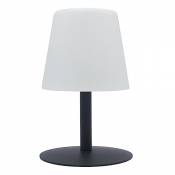Lampe de table sans fil pied en acier gris LED blanc