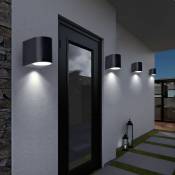 Lot de 4 spots muraux éclairage de porte de maison éclairage extérieur lampes en aluminium noir allée de cour