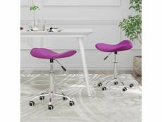 Lot de chaises de salle à manger pivotantes 2 pcs violet similicuir - pourpre - 44 x 44 x 57 cm
