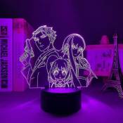 Lumière led Anime Spy x Famille pour Enfant Chambre Décoration Éclairage Cadeau d'anniversaire Fans Manga Spy x Famille 3D Lampe de Nuit Chevet - Crea