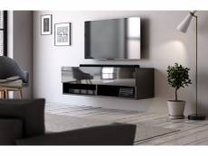 Meuble tv fonctionnel elwina, 100 cm, noir mat / noir brillant
