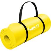 Movit® Tapis de Yoga - 183 x 60 cm, 15 mm d'Épaisseur, Antidérapant, Mousse NBR, Jaune - Tapis d'Exercice, Tapis de Pilates, Tapis de Fitness, Gym à