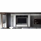 Mpc Ensemble de 4 meubles suspendus noir mat + blanc laqué
