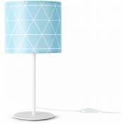 Paco Home - Lampe De Table Lampe Chevet Bureau ∅18 cm Scandinave Diamant Hauteur 36,5 cm E14 Bleu (Ø18cm), Lampe de table - Blanc