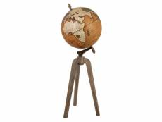 Paris prix - statuette déco "globe vintage" 101cm rouille