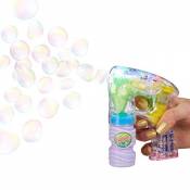 Relaxdays Pistolet à bulles machine à bulles savon canon à bulles lumière LED HxlxP: 14,5 x 11,5 x 5 cm, transparent