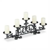 Relaxdays - Porte-bougies 5 bras en lot de 1, chandelier, antique, Shabby Chic, vintage, chandelles, HxLxP 20x59x9,5cm