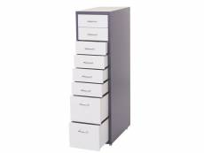 Roll container boston t851, armoire à tiroirs armoire en acier, 110x28x41cm 8 tiroirs ~ gris foncé blanc