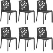 Sp Berner - Définir 6 chaises de cocktails Antracita