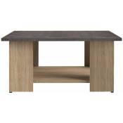 Square 67x67 coffee table natural oak and concrete
