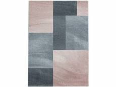 Square - tapis à formes géométrique - rose & gris