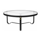 Table basse circulaire cuir noir 100 cm Adnet - Gubi