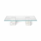 Table basse Mineral / 120 x 70 cm - Marbre & verre - Ferm Living blanc en verre