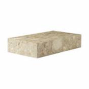 Table basse Plinth Grand / Pierre - 137 x 76 cm x H 28 cm - Menu beige en pierre