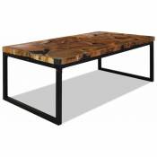 Table basse Teck Résine 110 x 60 x 40 cm Vidaxl Noir