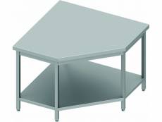 Table d'angle inox professionnelle - gamme 600 - stalgast - - inox700x600 1200x600xmm