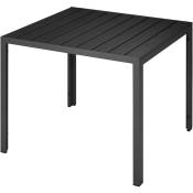 Table de jardin carrée maren pieds réglables 90 x 90 cm x 74,5 cm - noir - noir