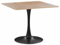 Table de salle à manger 90 x 90 cm bois clair et noir