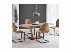 Table design originale bois et métal 160-220x90cm