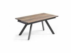 Table extensible 160-240 cm céramique effet bois pieds