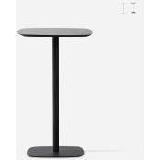 Table haute carré pour tabourets de bar 60x60cm style moderne Arven Couleur: Noir