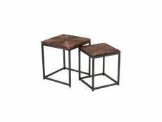 Tables gigognes carrées bois-métal - rotterdam -