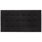 Tête de lit polyester plis noire 200x80cm - black