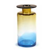 Vase en verre bleu et ambre 40 cm Wind & Fire - Serax