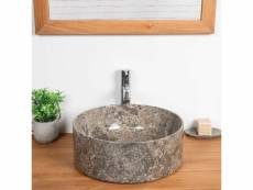 Vasque à poser en marbre pour salle de bain ulysse 40 gris 32081