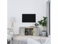 Vidaxl meuble tv gris béton 100x35x40 cm bois d'ingénierie