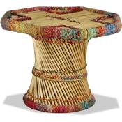 Vidaxl - Table basse Bambou avec Détails Chindi Multicolore