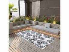 Vidaxl tapis d'extérieur blanc et noir 160x230 cm