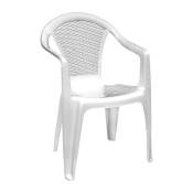 White Resin Chair - Stackable Design with Low Backrest